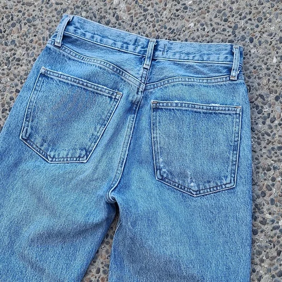 Agolde Fen High Rise distressed straight leg jeans size 25 - Picture 7 of 7